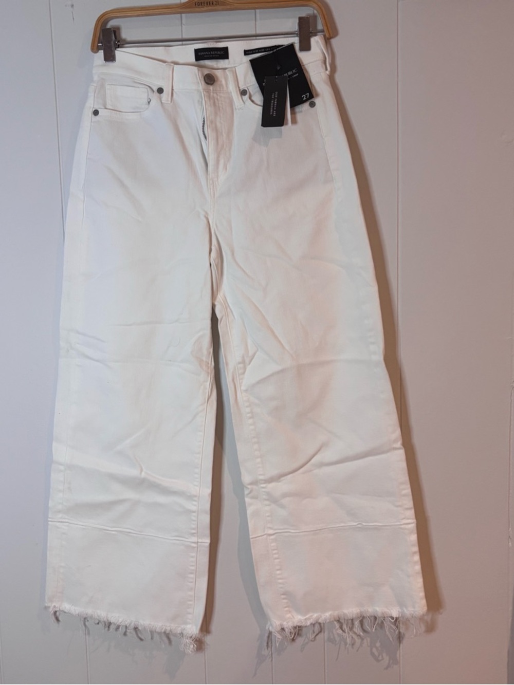 NWT Banana Republic High Rise cropped wide leg denim jeans Size 27